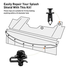 For KIA Body Bolts U-nut Clips - M6 Engine Under Cover Splash Shield Guard EOA 6B93BC-57