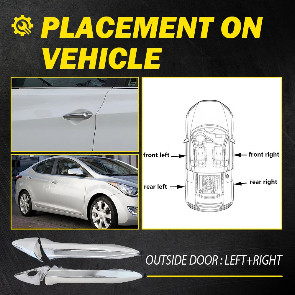 4x Outside Exterior Door Handles For 2011-2016 Hyundai Elantra Front Rear L+R EA 6B93BC-57