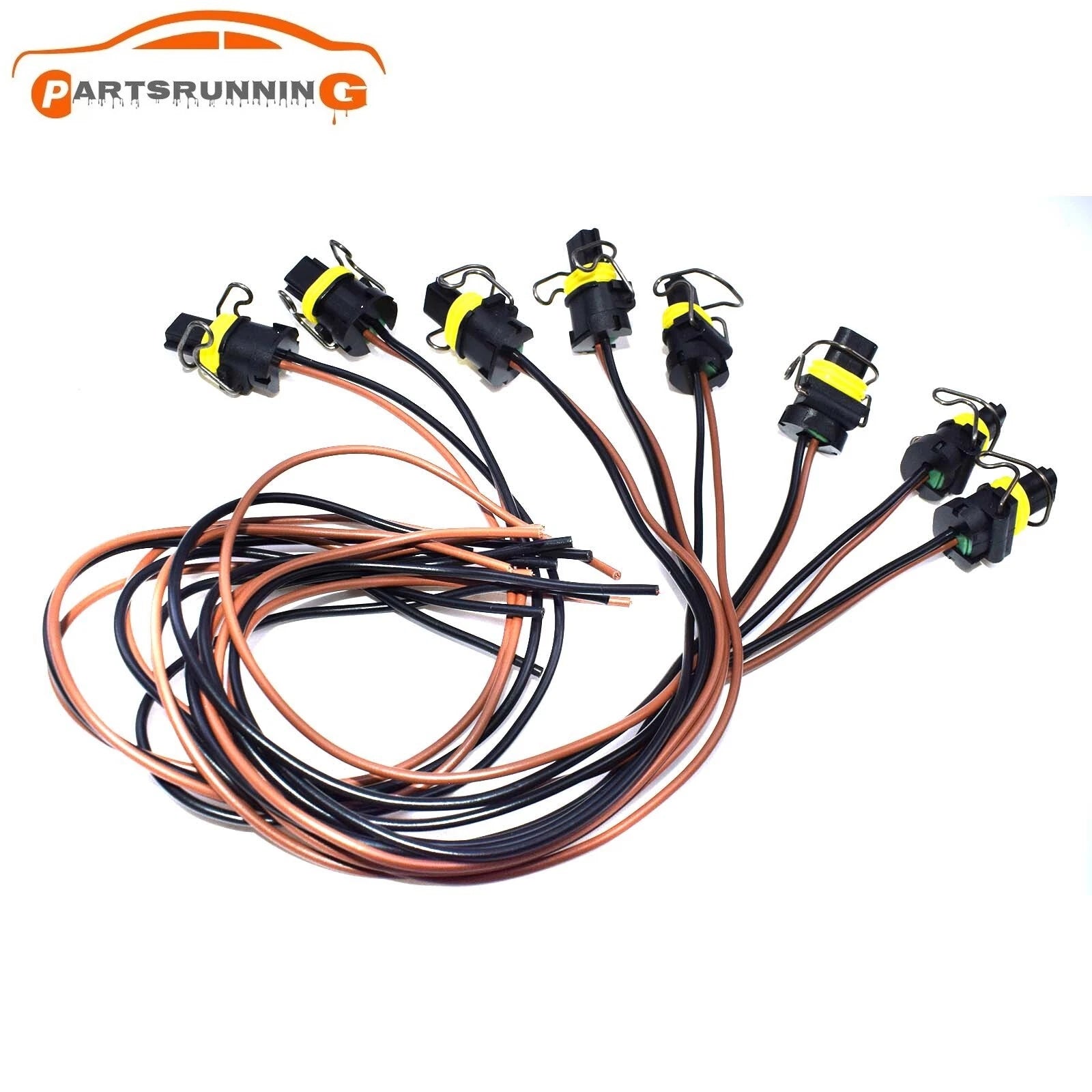 8PCS VGT Solenoid & IPR Pigtail Connector For Ford Powerstroke 6.0L Diesel Turbo 6B93BC-57