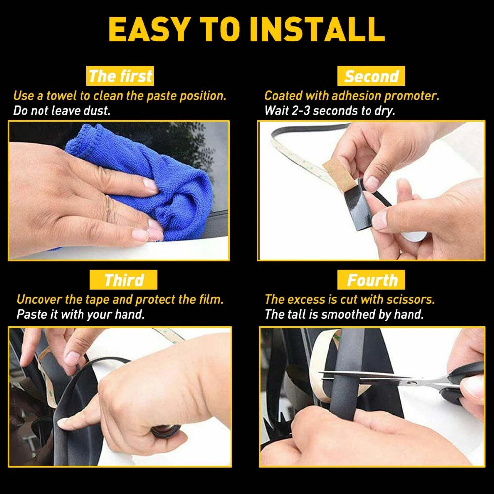 Car Weather Windshield Seal Rubber Trim Molding Cover 4M 13FT For Honda Models 6B93BC-57