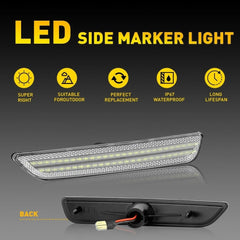 Front Bumper Clear White LED Side Marker Signal Light For 2010-2014 Ford Mustang 6B93BC-57