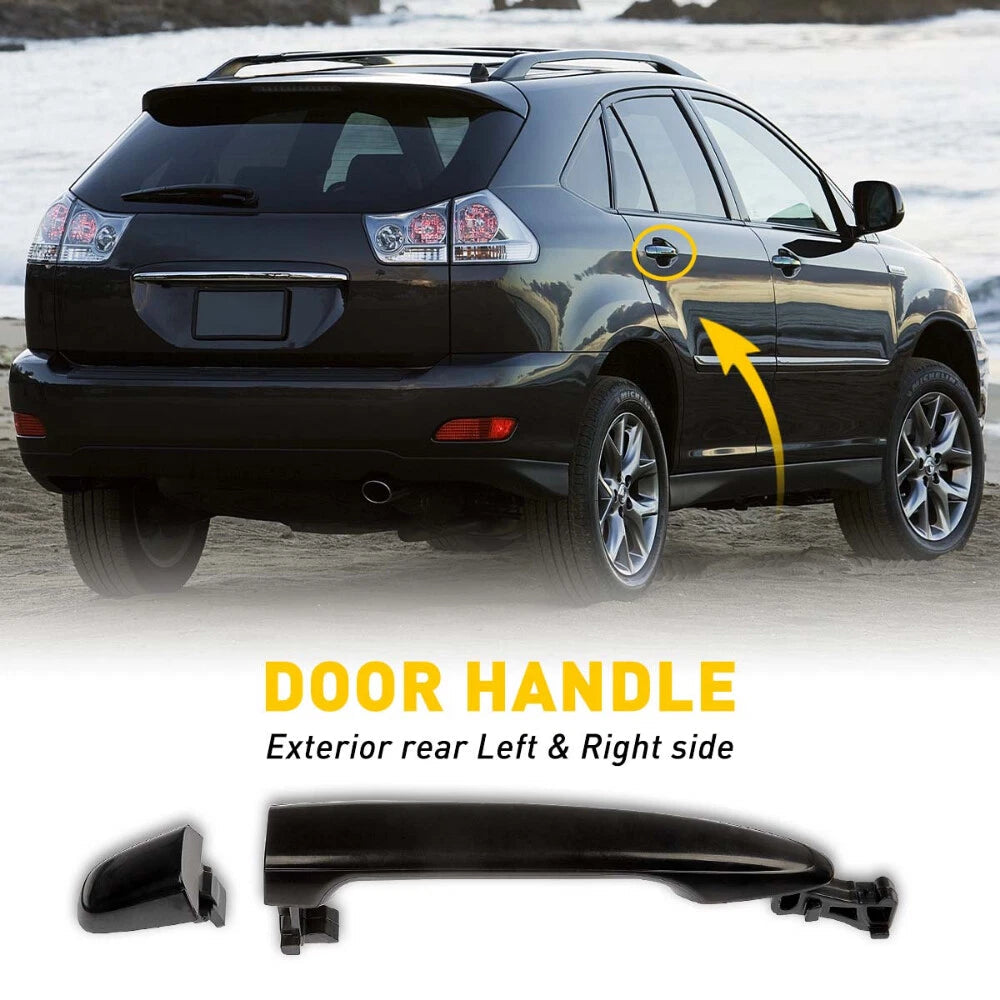 Door Handle For 2007-2011 Toyota Camry Rear Left or Right Outer All Black USAEOA 6B93BC-57