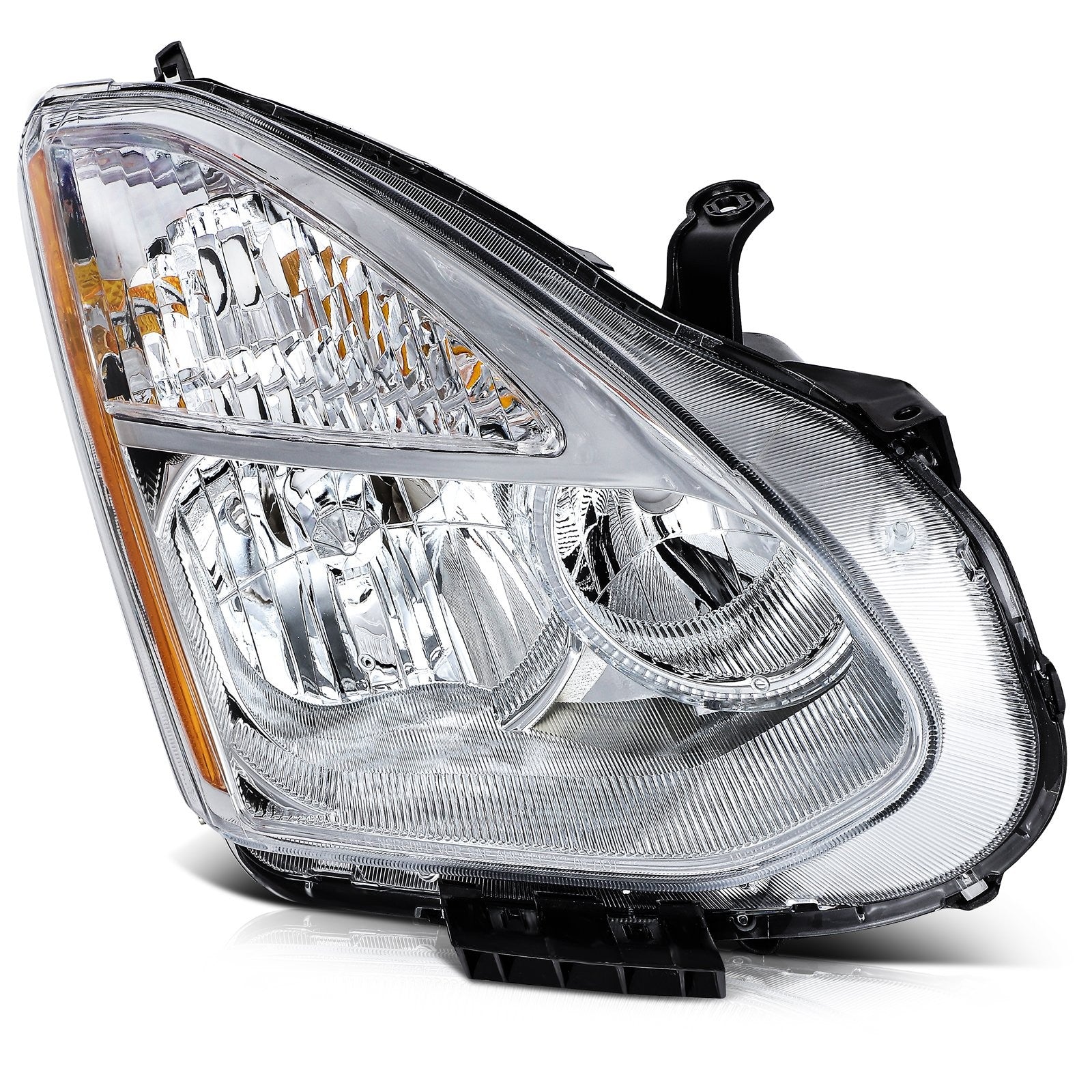 Pair Kit Headlights Assembly For 2012-2015 Nissan For Rogue 2.5L Chrome Amber 6B93BC-57