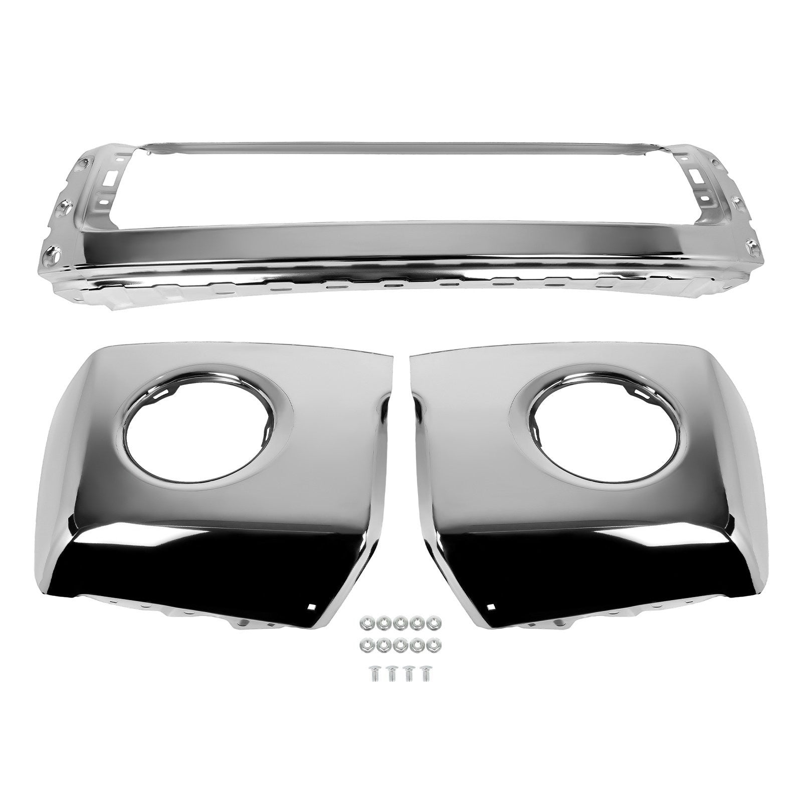Front Bumper For Toyota Tundra 2007-2013 Chrome Steel W/o Sensor Holes Split KOEEP