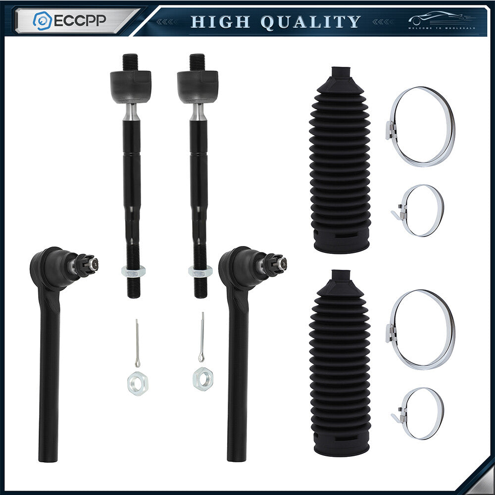 6pcs Front Inner and Outer Tie Rod Ends For 2005 - 2008 2009 2010 Honda Odyssey