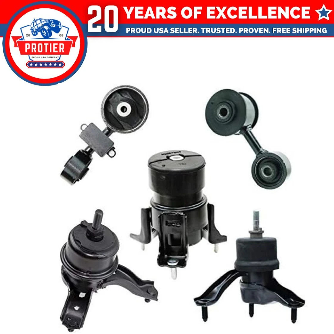 Motor & Trans Mount 5PCS Fit 07-09 Toyota Camry 2.4L for Auto Trans-Japan Built 6B93BC-57