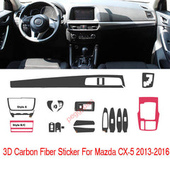 Interior Center Console Carbon Fiber Molding Sticker Decals For Mazda CX-5 13-17