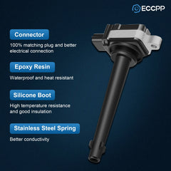 ECCPP 4 Ignition Coils For 2.0L L4 2007 2008 2009 2010 2011 2012 Nissan Sentra 6B93BC-57