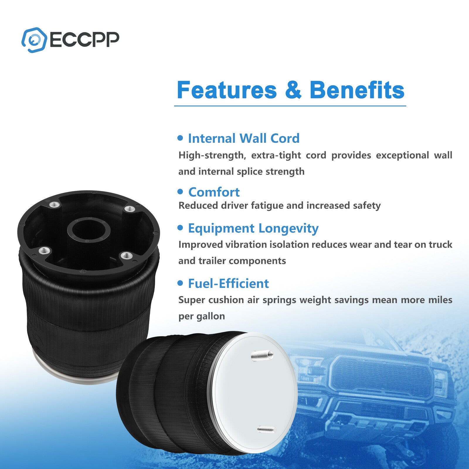 Pair Air Suspension Air Bags W01-358-9082 For Hendrickson Goodyear 1R12-092 6B93BC-57