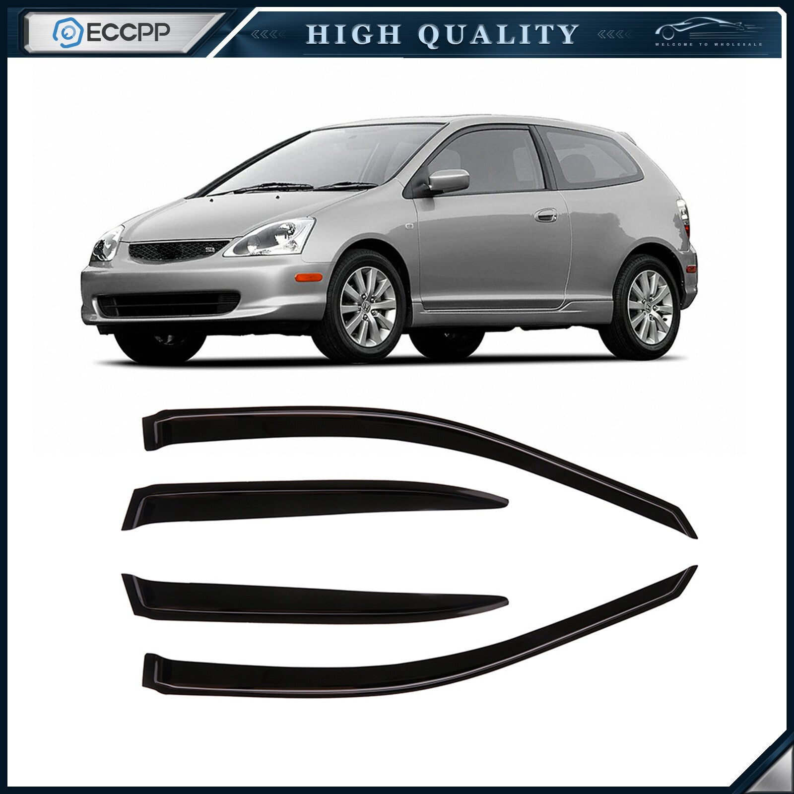 For Honda Civic Coupe 2Door 1996-2000 Window Visor Rain Shades Guards Deflectors 6B93BC-57