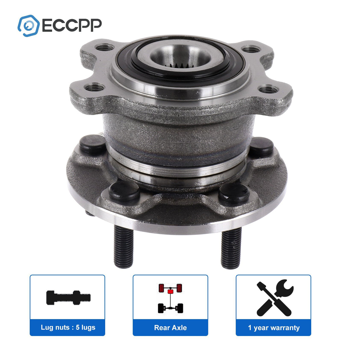 1Pc Wheel Hub Bearing Rear AWD For Ford Escape 2013-2019 Lincoln MKC 2015-2019 6B93BC-57