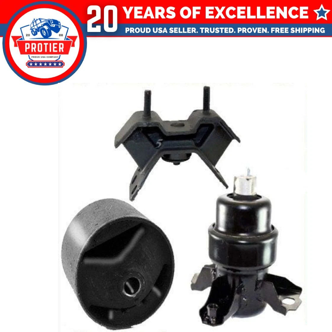 Engine Motor & Trans Mount Set for 1995-1996 Toyota Avalon 3.0L 3PCS Replaces 6B93BC-57
