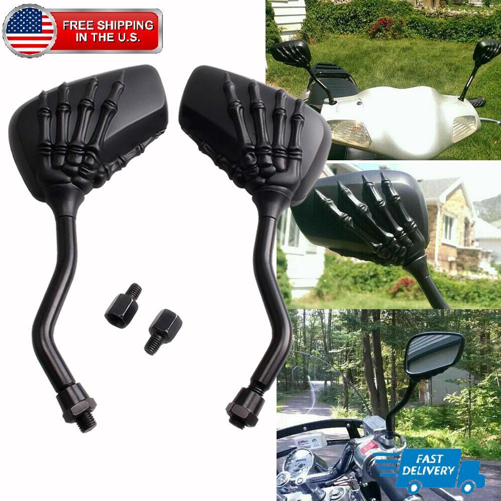 Universal 8/10MM Motorcycle Mirrors Skull Hand Claw Rearview Side Mirror Scooter