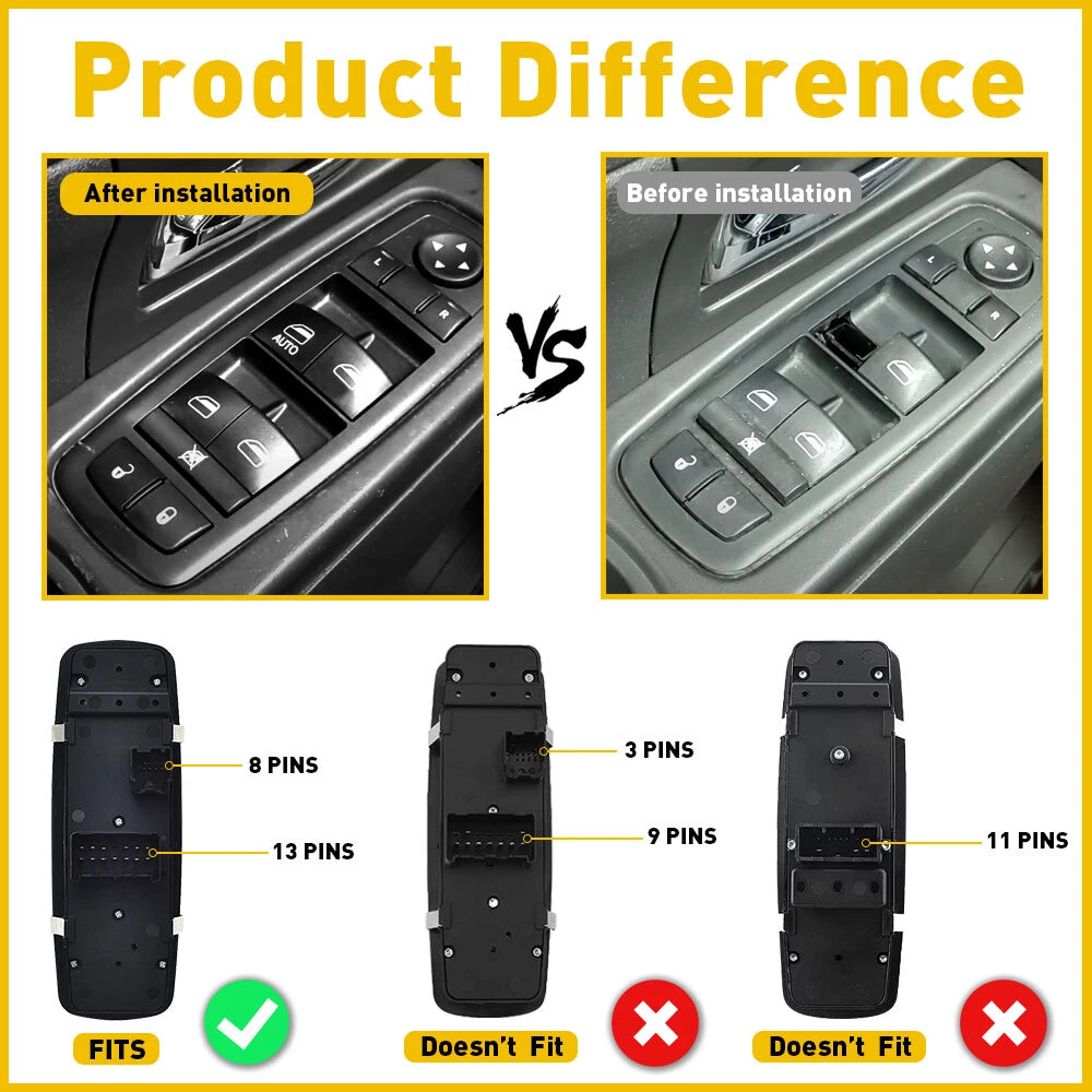 Master Power Window Door Switch Fits Dodge 2011 Journey 2012 2013 2014 2015 2016 6B93BC-57
