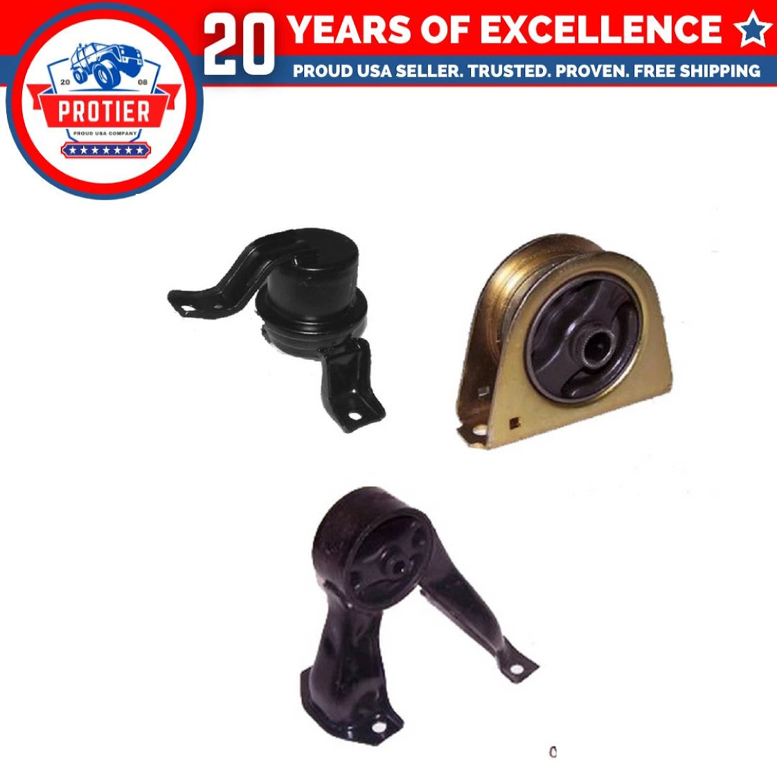 Front & Rear Engine Motor Mount Set for 2002-2007 Mitsubishi Lancer 2.0L 3PCS 6B93BC-57