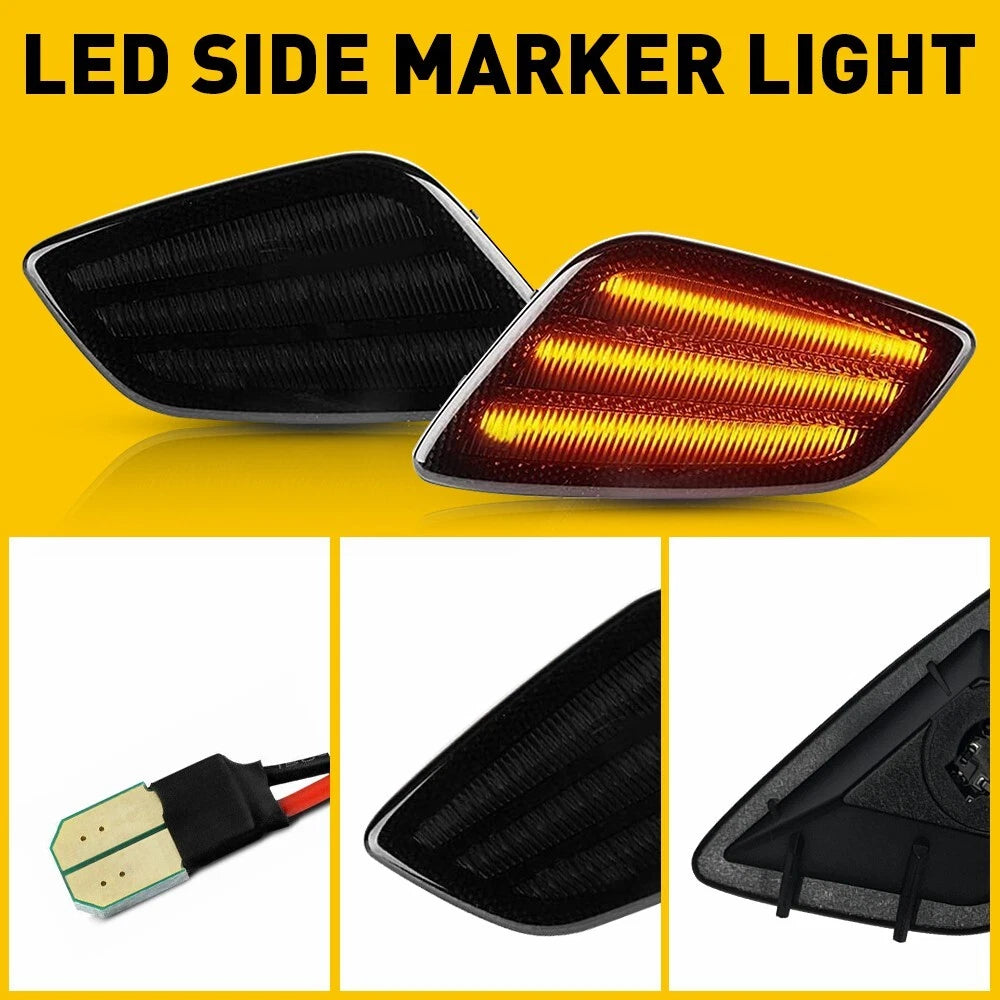 LED Front Fender Side Marker Bumper Signal Lights For 97-06 Jeep Wrangler TJ EOA 6B93BC-57