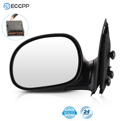 Driver Side Power Mirror For 1997-2004 Ford F150 Manual Fold Black 6B93BC-57