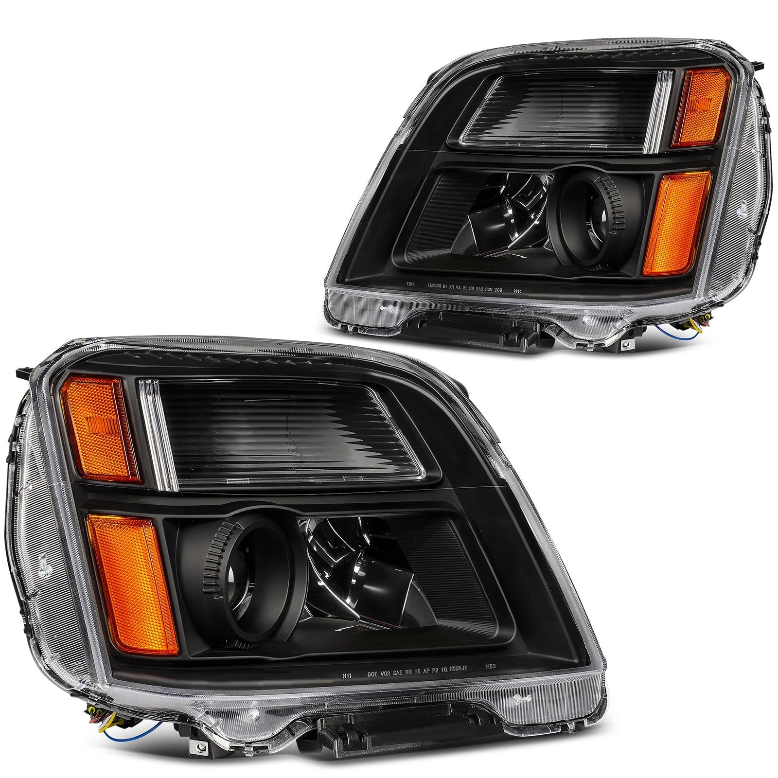Pair Headlights Assembly For 2010-2015 GMC Terrain SLT SLE Black w/Projector 6B93BC-57