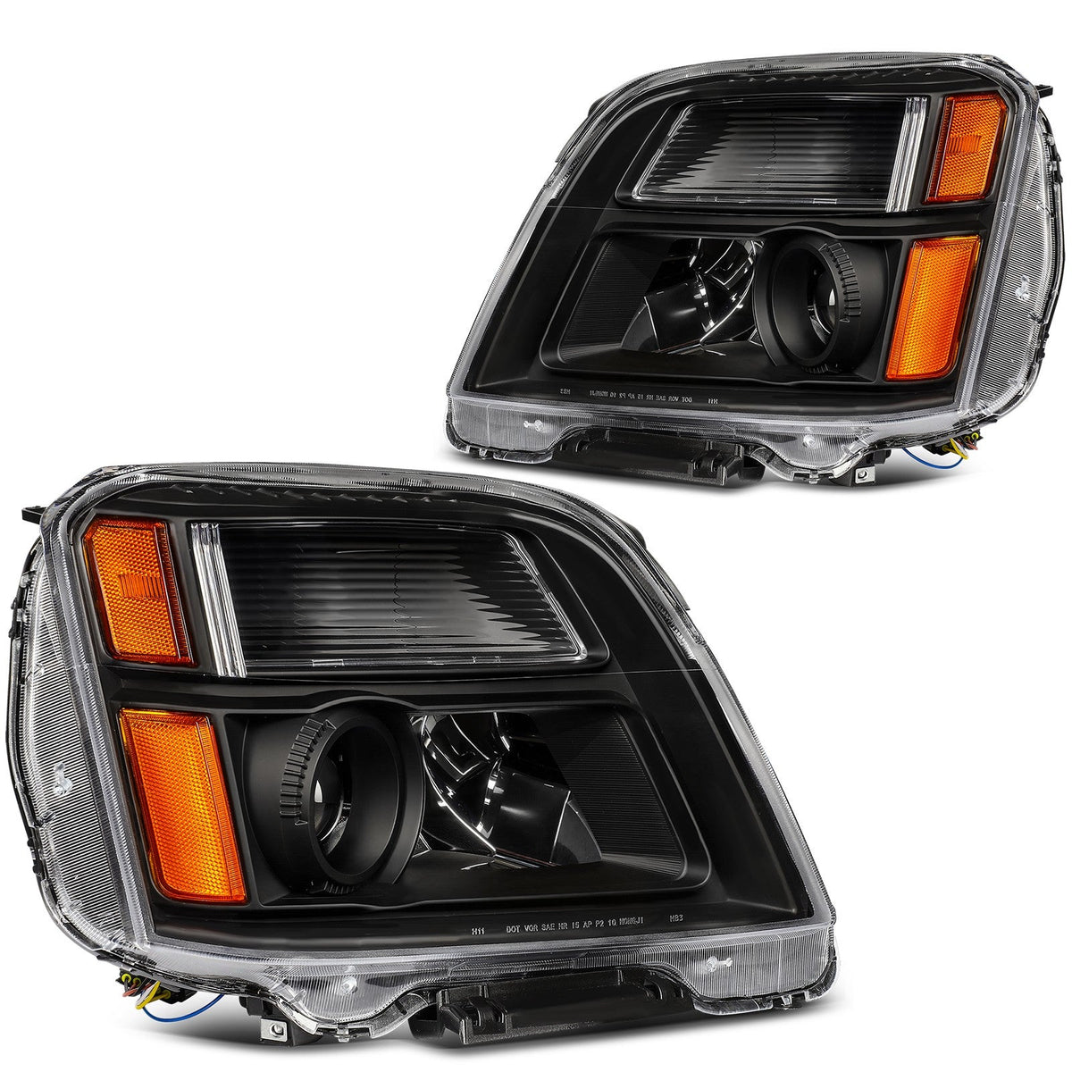 Pair Headlights Assembly For 2010-2015 GMC Terrain SLT SLE Black w/Projector 6B93BC-57