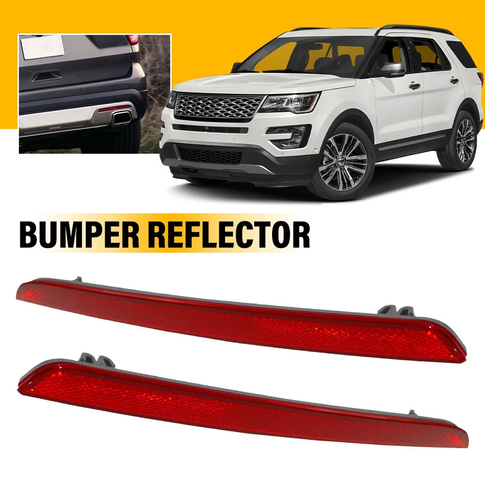 2x For 2016-2019 Ford Explorer Red Rear Bumper Reflector Lamp Light Left Right A 6B93BC-57