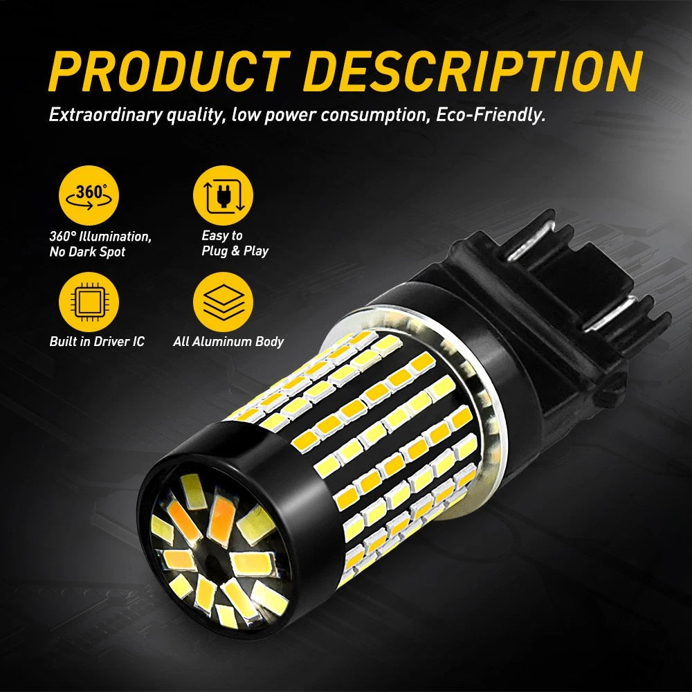 3157 Switchback LED Turn Signal Lights WHITE AMBER Dual Color Canbus Error Free 6B93BC-57
