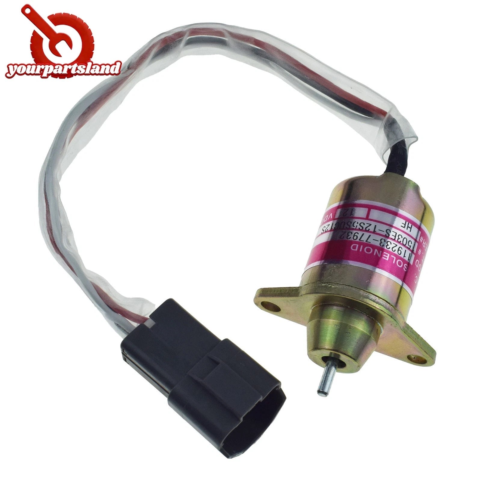 For John Deere Tractor 12V Fuel Shut Off Diesel Shutdown Solenoid 11923377932 6B93BC-57