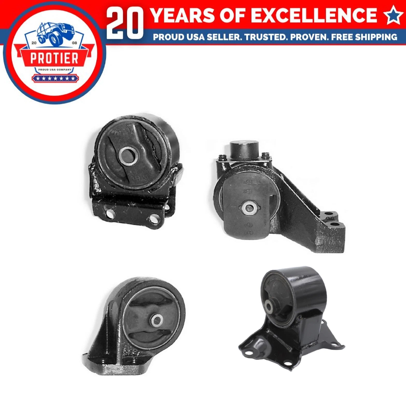 Fits 2001-2006 Kia Magentis 2.5L 2.7L Motor & Trans Mount Set 4pc : A7100, 6B93BC-57