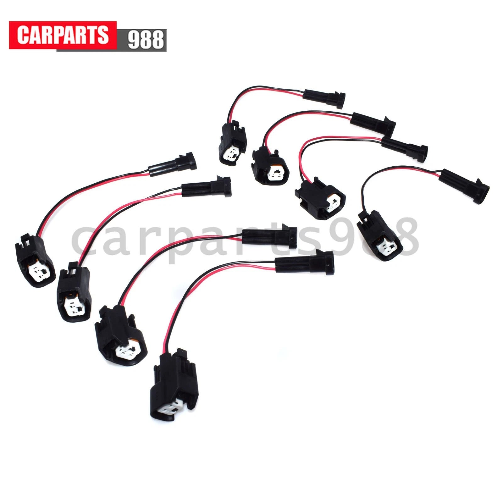 8Pcs LQ4 LQ9 4.8 5.3 6.0 Wire Harness to LS2 LS3 LS7 EV6 Injector Adapters Kit 6B93BC-57