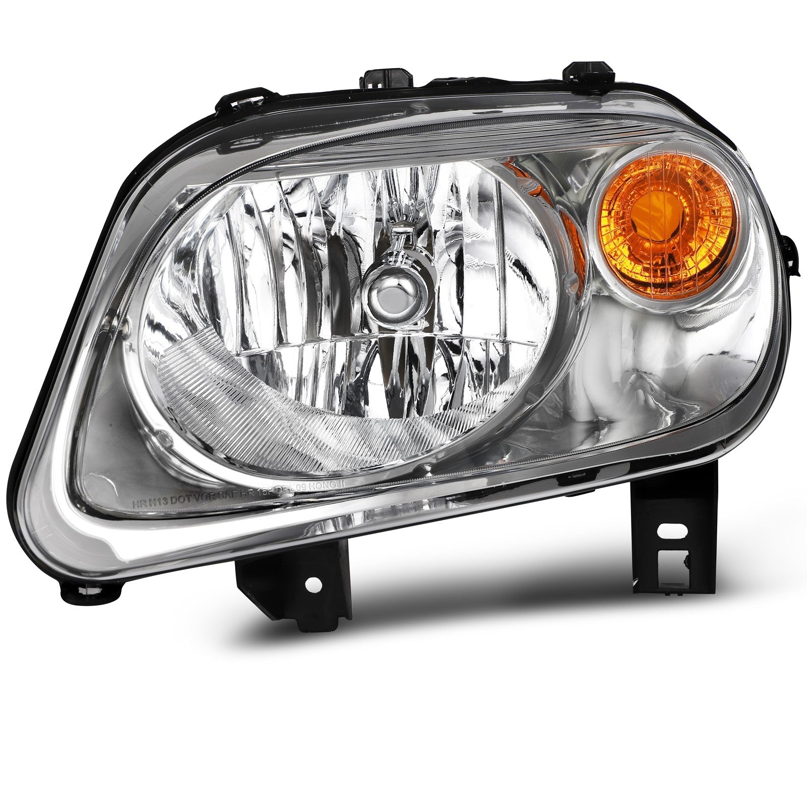 Pair Kit Halogen Headlights Assembly For 2006-2011 Chevrolet HHR Chrome Amber 6B93BC-57