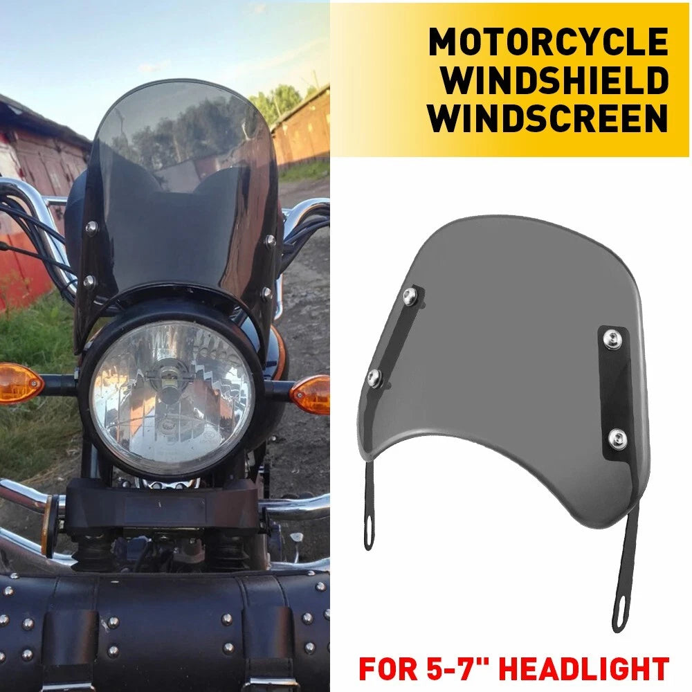 Motorcycle Windshield Front Flyscreen Universal Windscreen Bracket w/Mount 5"-7" 6B93BC-57