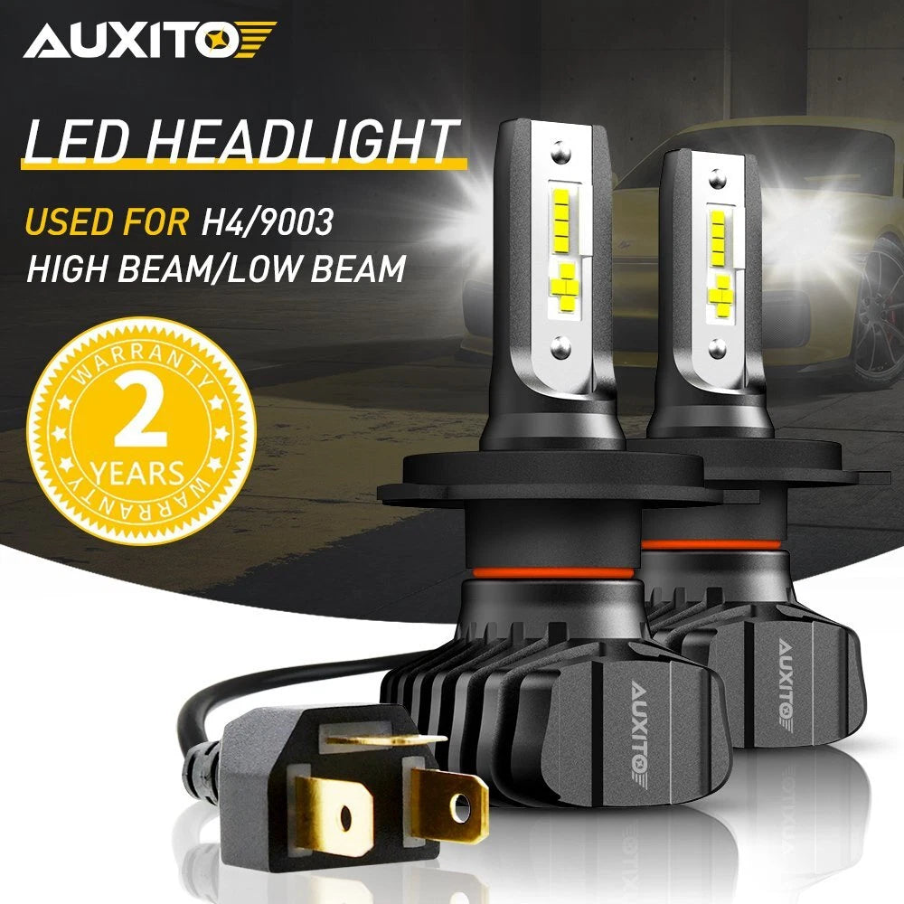 2X AUXITO H4 9003 LED Headlight Bulb Conversion Kit High Low Beam 9000LM B7 EA AUXITO