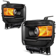 Pair Kit LED Headlights For 2015-2019 2500HD 3500HD 2014-2015 GMC Sierra 1500 6B93BC-57