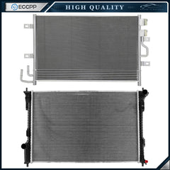 Aluminum Radiator & AC Condenser Cooling Kit For 2013 2014-2018 2019 Ford Flex 6B93BC-57