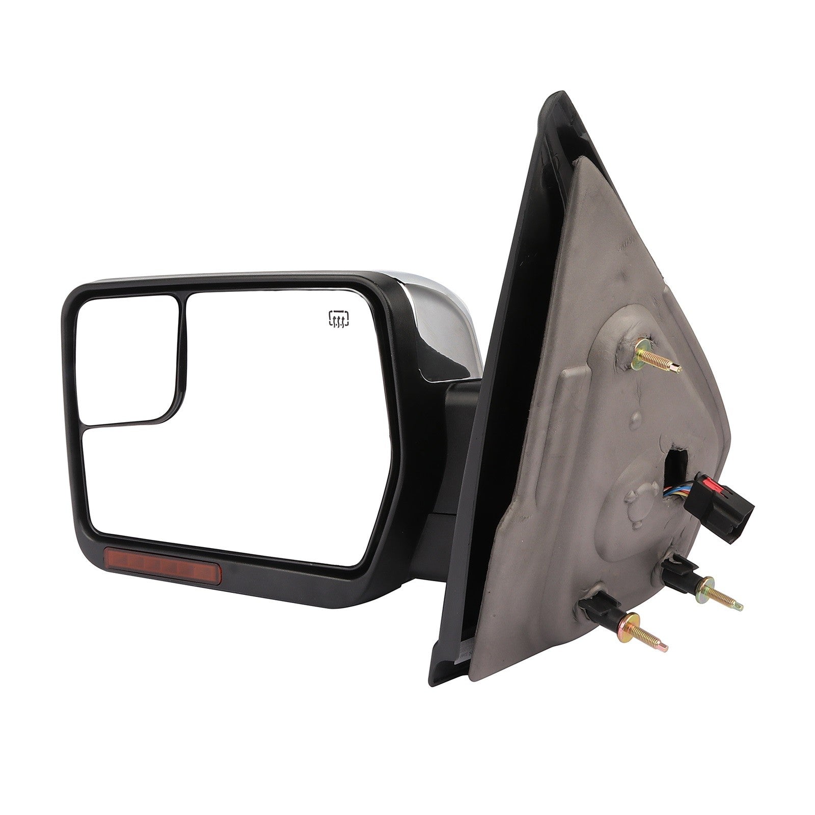 For 04-14 Ford F150 Power Heated Tow Mirror Puddle Light Signal Chrome Left Side 6B93BC-57
