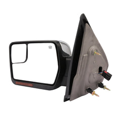 For 04-14 Ford F150 Power Heated Tow Mirror Puddle Light Signal Chrome Left Side 6B93BC-57