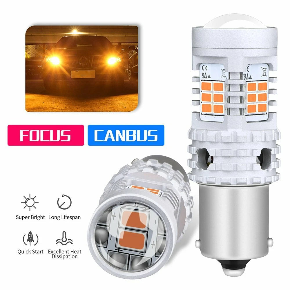 AUXITO BAU15S 7507 LED Turn Signal Light Amber Canbus No Hyper Flash Error Free AUXITO
