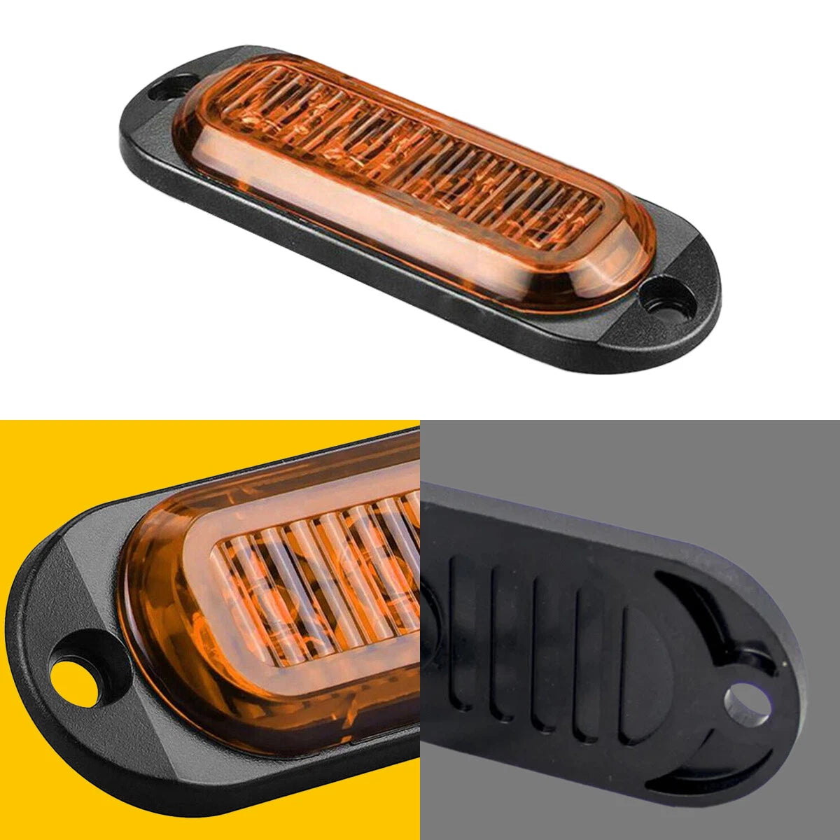 4X 4-LED Side Marker Amber Lights Clearance Light Truck Trailer RV Waterproof EA 6B93BC-57