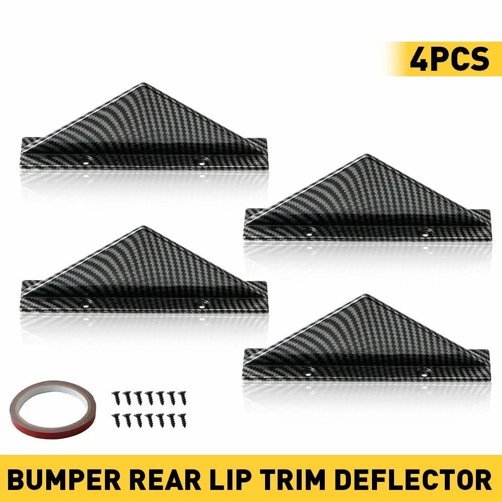 4x Car Lip Bumper Rear Diffuser Shark Splitter Accessories Fins Carbon Fiber USA 6B93BC-57