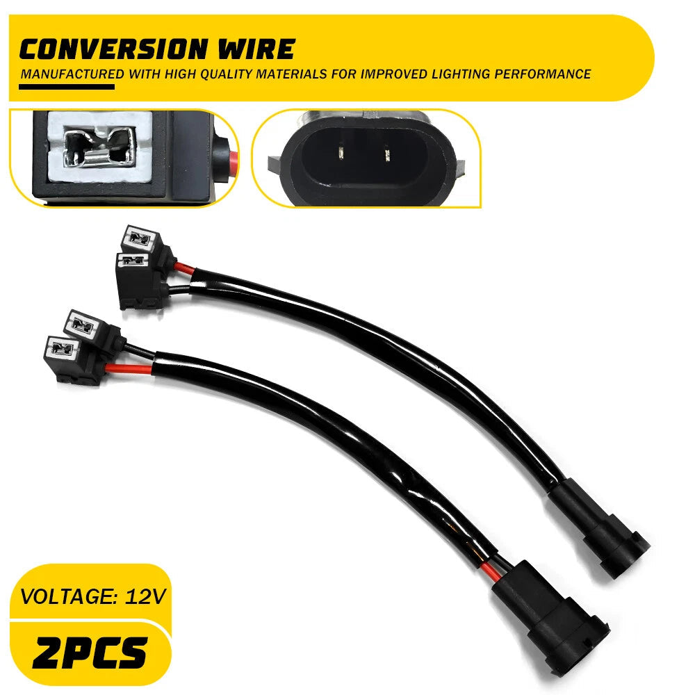 Conversion Wire H11 to H1 Two Harness Headlight Low Adapter Connector Plug EOA 6B93BC-57