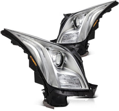 ECCPP Headlights Assembly For Cadillac XTS 3.6L 2013-2017 Pair Kit Chrome 6B93BC-57