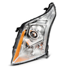 Pair Kit Halogen Headlights Assembly For 2010-2016 Cadillac SRX Chrome Amber 6B93BC-57