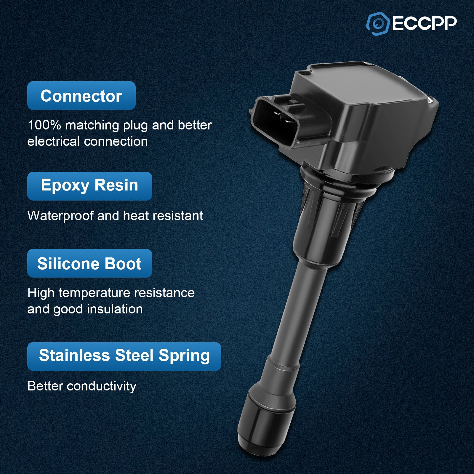 ECCPP 4 Ignition Coils For 2007-2018 Nissan Altima 2.5L 09-14 Nissan Cube 1.8L ECCPP
