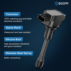 ECCPP 4 Ignition Coils For 2007-2018 Nissan Altima 2.5L 09-14 Nissan Cube 1.8L ECCPP