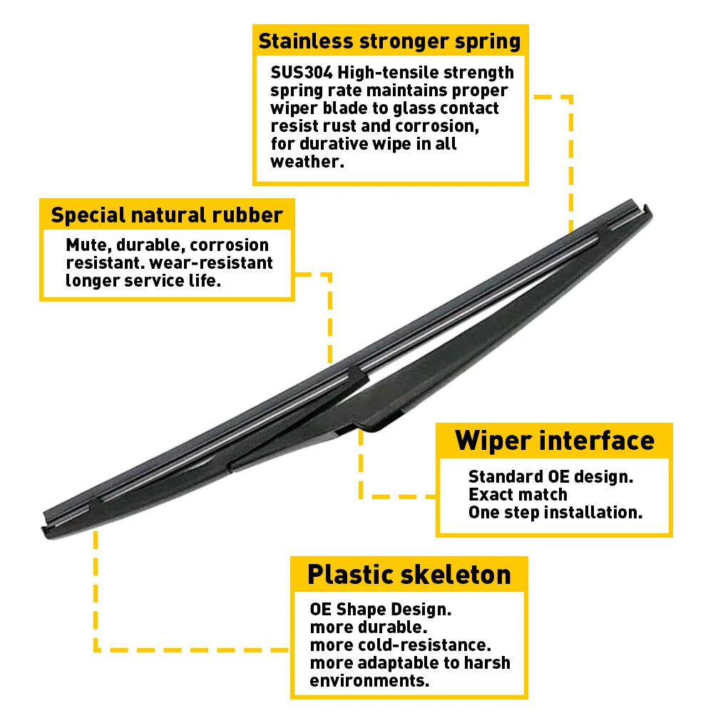 Rear Windshield Wiper Arm & Blade For Toyota Highlander 2008-2019 85241-42070 US 6B93BC-57