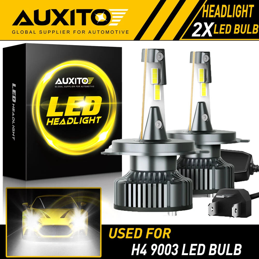 2X AUXITO H4 9003 HB2 16000LM LED Headlight High Low Beam 6500K Bulbs CANBUS Y13 AUXITO