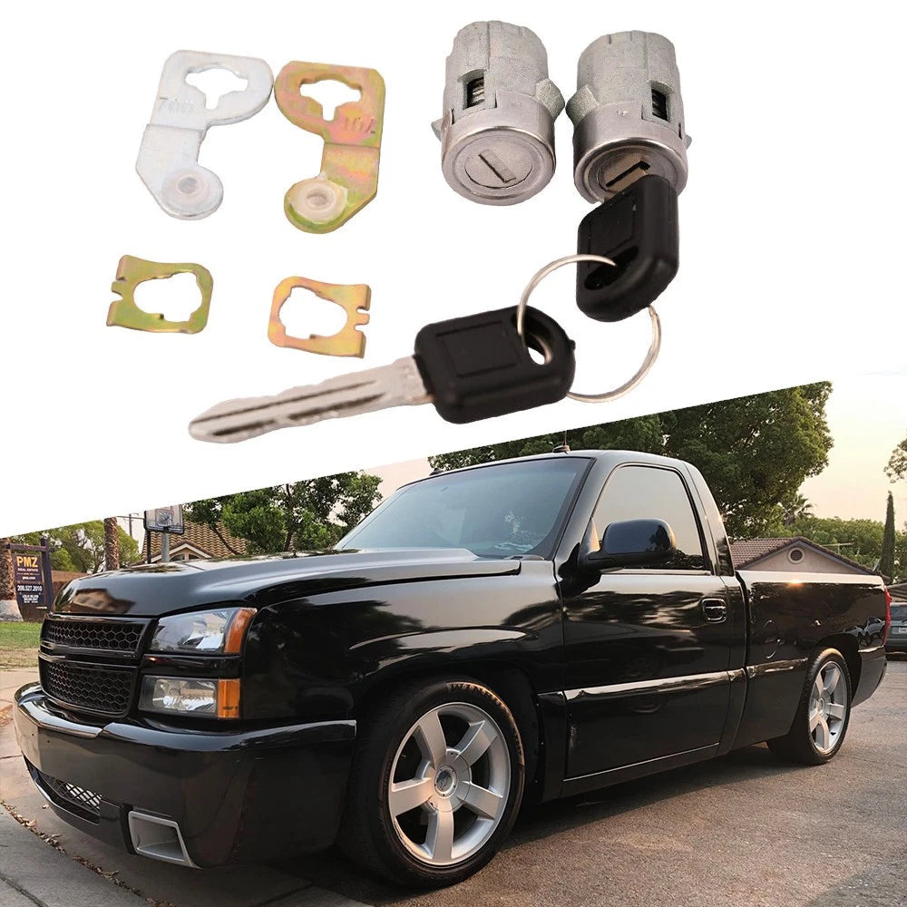 Door Lock Cylinder Set W/ Keys For 2001-2006 GMC CHEVY SILVERADO TAHOE 15298924 6B93BC-57