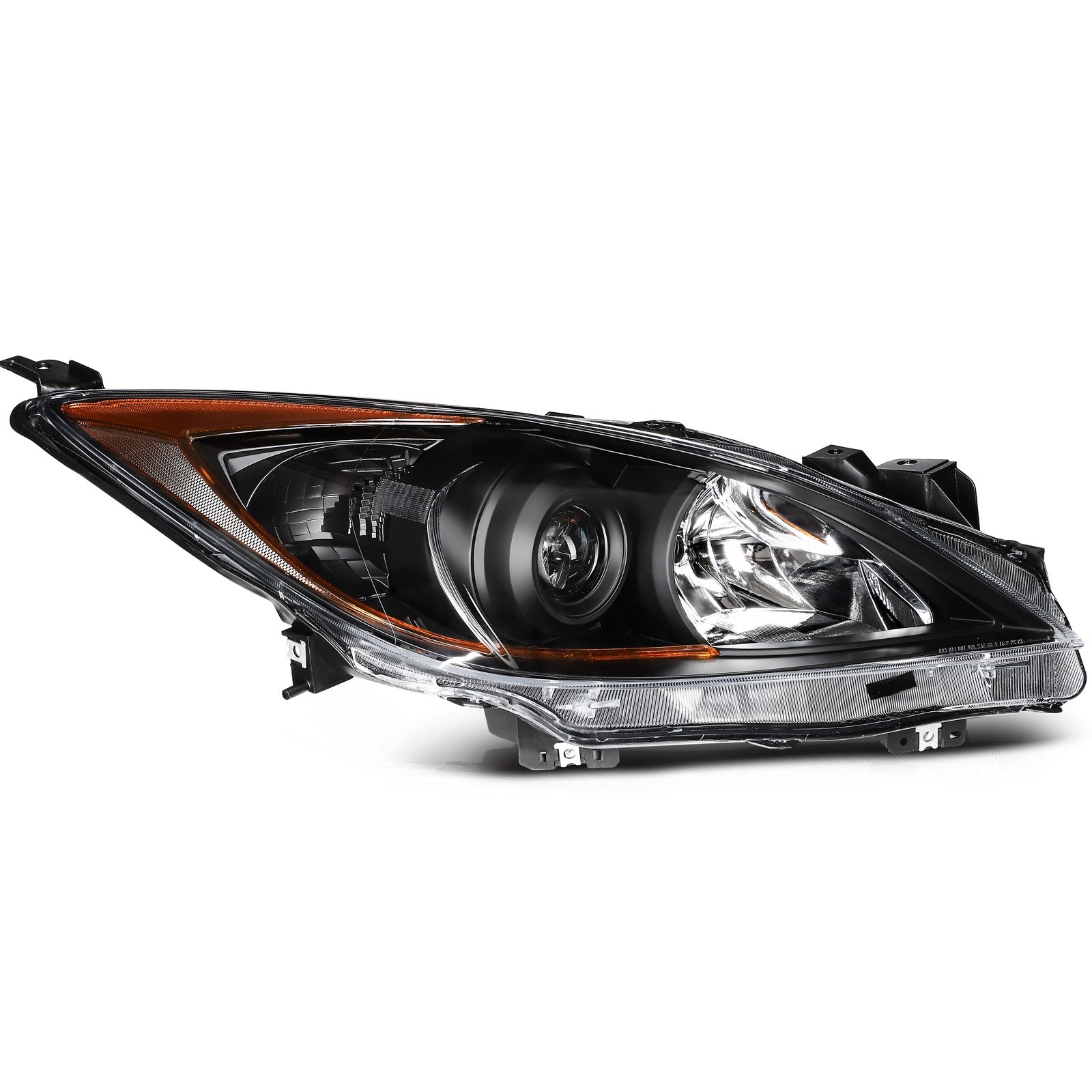 Pair Kit Headlights Assembly For 2010-2013 Mazda 3 Sport 2.0L 2.5L Black Amber 6B93BC-57