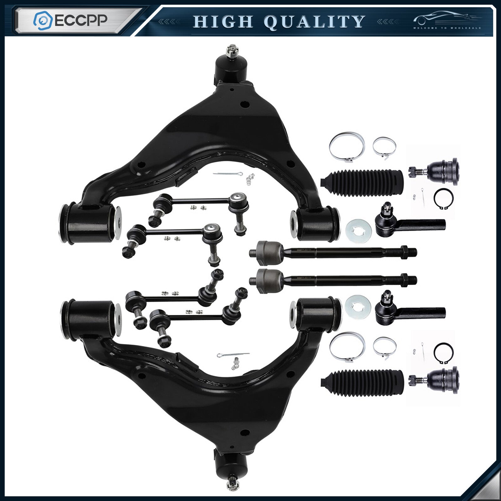 Front Tie Rod Link Ball Joint Control Arm Sway Bar For 2005-2015 Toyota Tacoma KOEEP