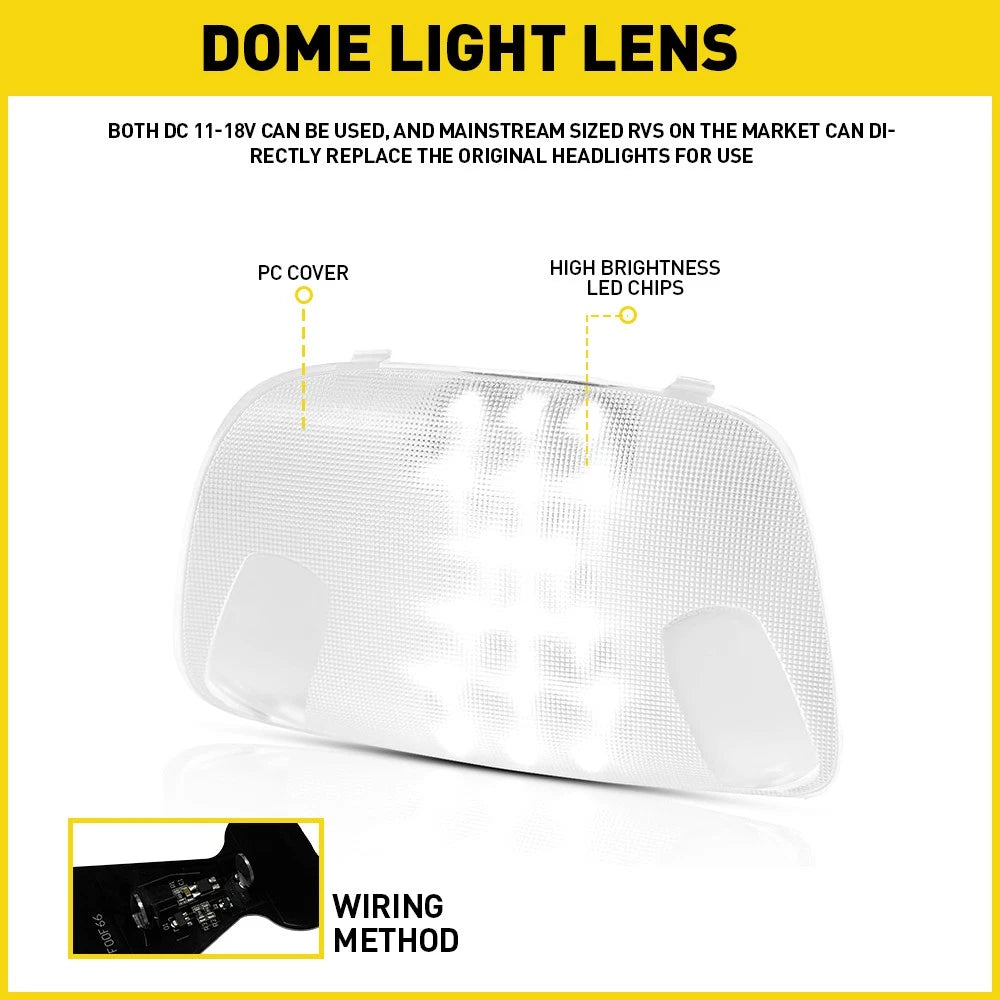 Clear Interior Dome LED Light For 1999-07 Ford F-250 350 450 550 Super Duty EOA 6B93BC-57