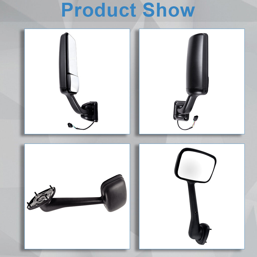 4PCS For 08-13 Freightliner Cascadia Manual Hood & Power Heated Door Mirrors 6B93BC-57